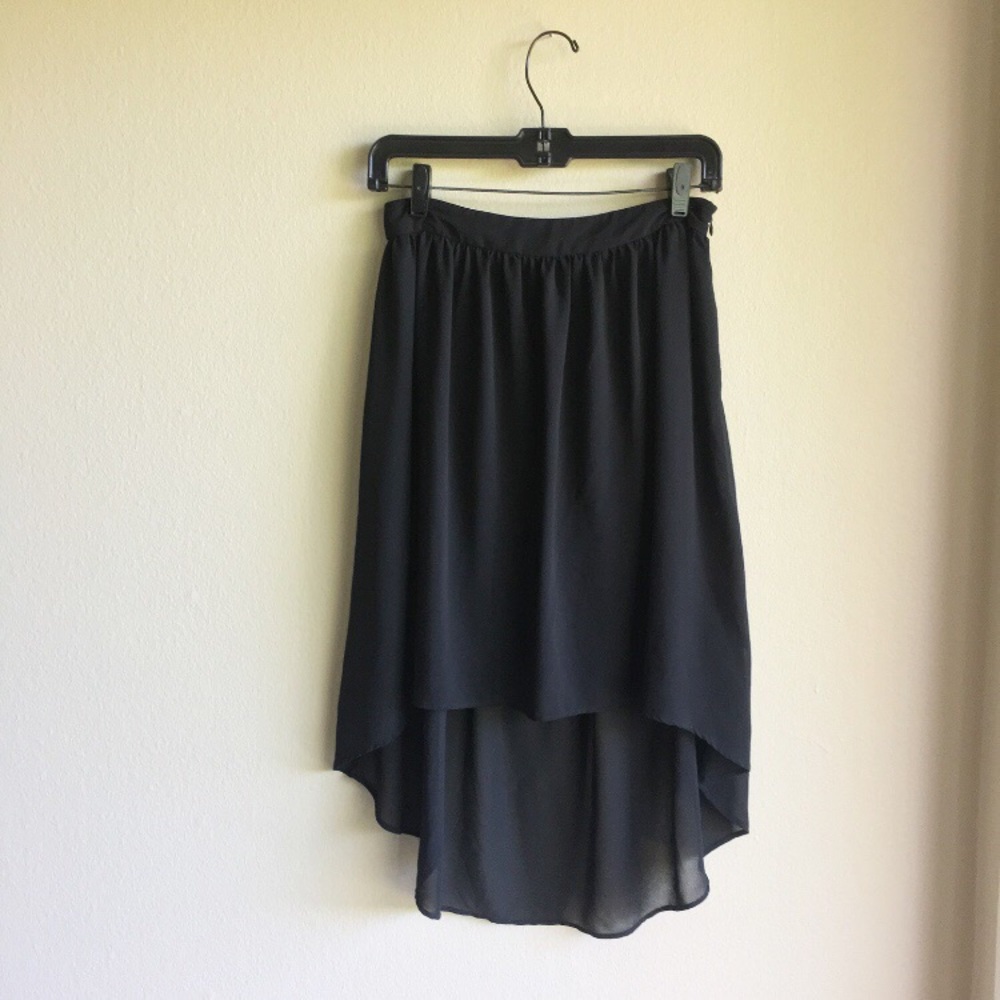 F21 Black High-Low Skirt